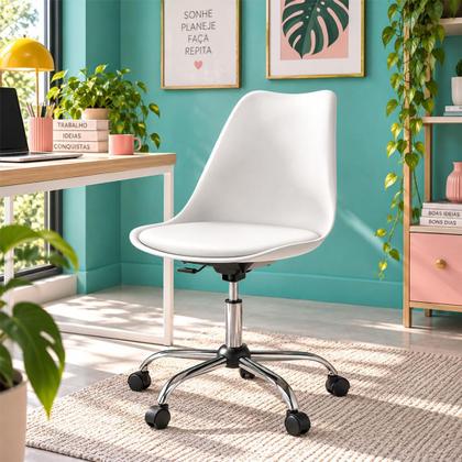 Imagem de Cadeira Saarinen Office com Base Cromada Regulagem de Altura para Escritório e Home Office