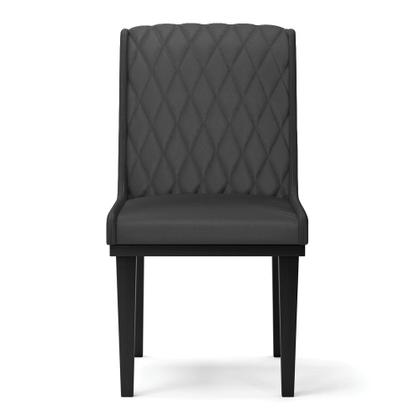 Imagem de Cadeira Sala de Jantar Base Madeira Preto kit 6 Sofia Sintético Preto D03 - D'Rossi