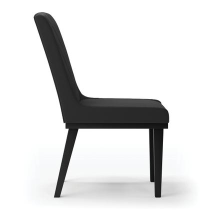 Imagem de Cadeira Sala de Jantar Base Madeira Preto kit 6 Sofia Sintético Preto D03 - D'Rossi