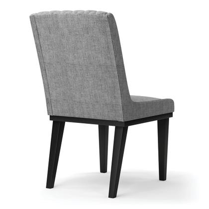 Imagem de Cadeira Sala de Jantar Base Madeira Preto Sofia Linho Grafite A26 D03 - D'Rossi