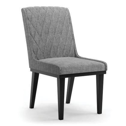 Imagem de Cadeira Sala de Jantar Base Madeira Preto Sofia Linho Grafite A26 D03 - D'Rossi