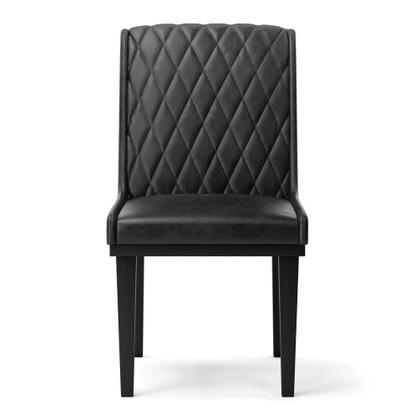 Imagem de Cadeira Sala De Jantar Base Madeira Preto Sofia Sintético Pu Preto D03 - D'rossi