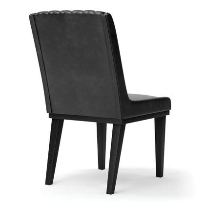 Imagem de Cadeira Sala De Jantar Base Madeira Preto Sofia Sintético Pu Preto D03 - D'rossi