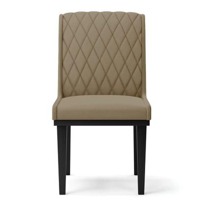 Imagem de Cadeira Sala De Jantar Base Madeira Preto Sofia Suede Marrom Rato D03 - D'rossi