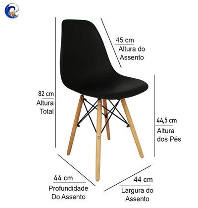 Imagem de Cadeira Sala De Jantar Charles Eames Eiffel Pés De Madeira