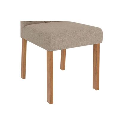 Imagem de Cadeira Sala de Jantar Clarice Wood Kit 2 Un Madeirado/Suede Nude Bege - Cimol