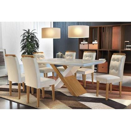 Imagem de Cadeira Sala de Jantar Imperatriz Kit 4 Un Imbuia/Linho Turim - Rufato