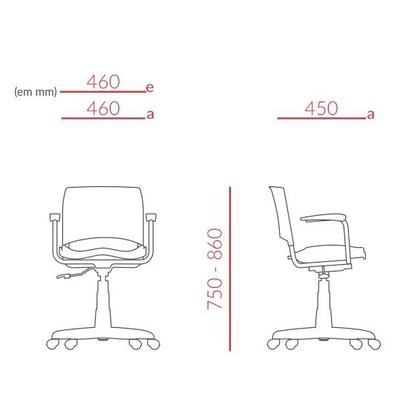 Imagem de Cadeira Secretária Giratória Ergonômica Para Escritório Ergoplax Preta Estofada com Braço