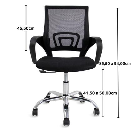 Imagem de Cadeira Secretária Office Base Giratória - Preta