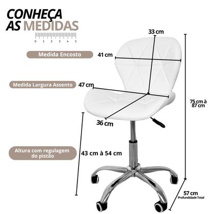 Imagem de Cadeira Slim Vegas Office Estofada com Base Giratória