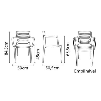 Imagem de Cadeira Sofia com Braço Grafite Encosto Fechado Tramontina 92039/007