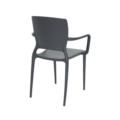 Imagem de Cadeira Sofia com Braço Grafite Encosto Fechado Tramontina 92039/007