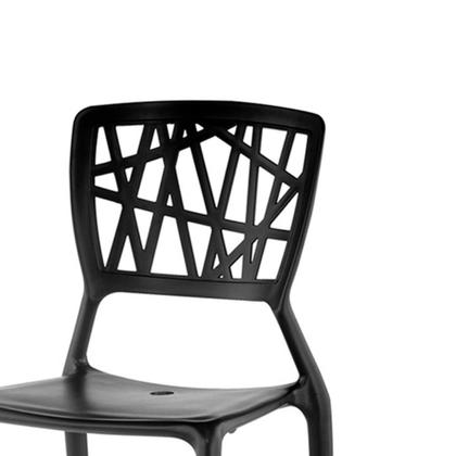 Imagem de Cadeira Trama Resistente Para Jardim Piscina Varanda Preta