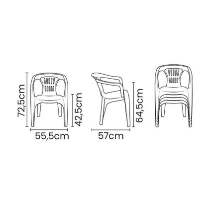 Imagem de Cadeira Tramontina Atalaia Basic Com Braços Em Polipropileno Branco Tramontina
