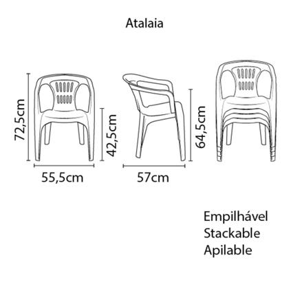 Imagem de Cadeira Tramontina Atalaia Basic com Braços em Polipropileno Verde