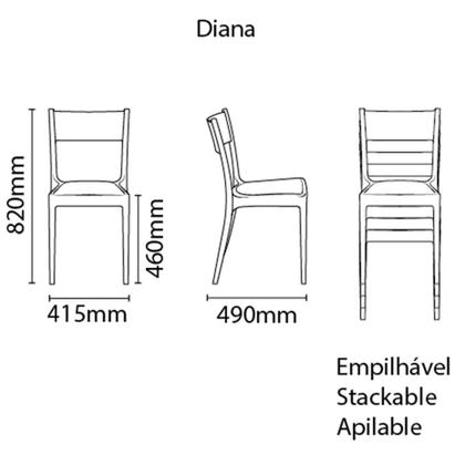 Imagem de Cadeira Tramontina Diana Preto ECO em Polipropileno Reciclado 92030409