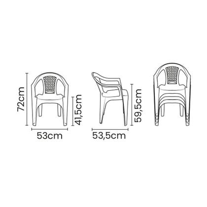 Imagem de Cadeira Tramontina Iguape Basic Com Braços Em Polipropileno Branco Tramontina