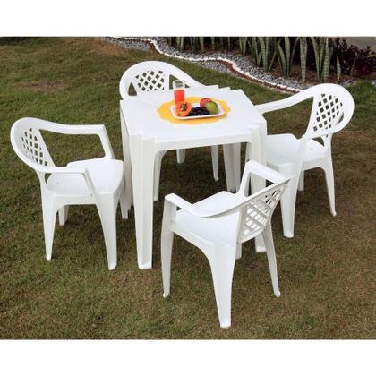 Imagem de Cadeira Tramontina Iguape Basic Com Braços Em Polipropileno Branco Tramontina