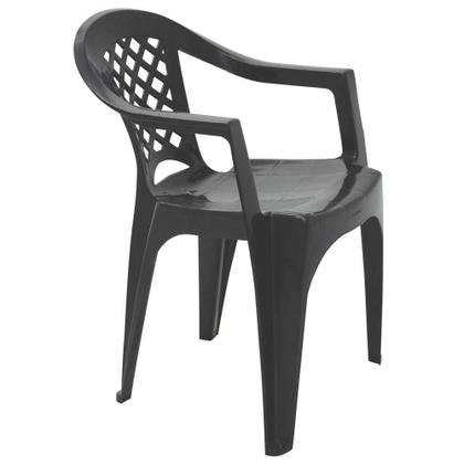 Imagem de Cadeira Tramontina Iguape Basic Com Braços Em Polipropileno Preto Tramontina