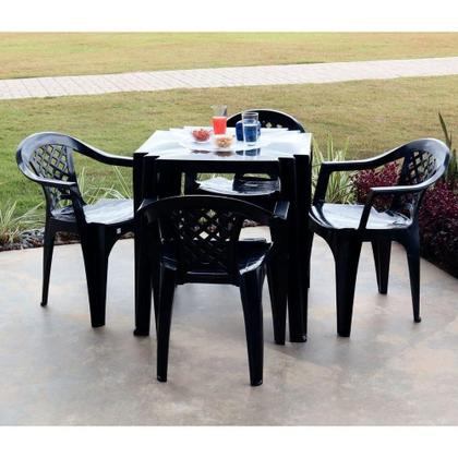 Imagem de Cadeira Tramontina Iguape Basic Com Braços Em Polipropileno Preto Tramontina