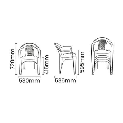 Imagem de Cadeira Tramontina Iguape Basic Com Braços Em Polipropileno Preto Tramontina
