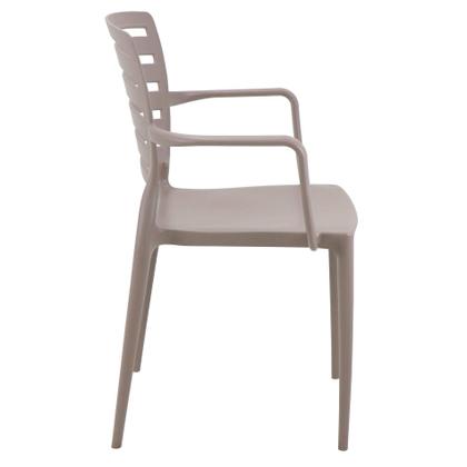 Imagem de Cadeira Tramontina Sofia em Polipropileno e Fibra de Vidro Camurça com Encosto Horizontal e Braços