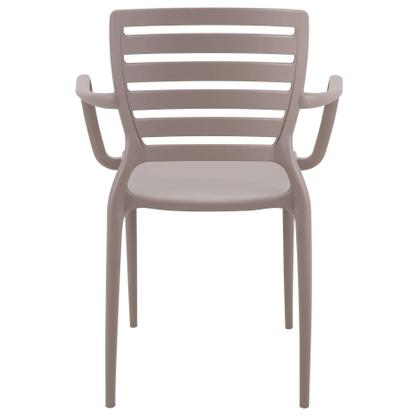 Imagem de Cadeira Tramontina Sofia em Polipropileno e Fibra de Vidro Camurça com Encosto Horizontal e Braços