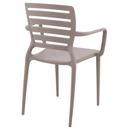 Imagem de Cadeira Tramontina Sofia em Polipropileno e Fibra de Vidro Camurça com Encosto Horizontal e Braços