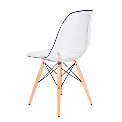 Imagem de Cadeira Transparente Eiffel Eames Base Madeira Incolor 130PC