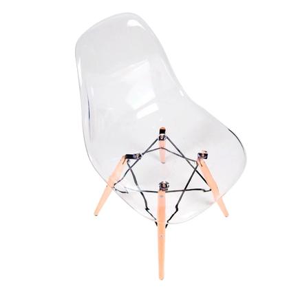 Imagem de Cadeira Transparente Eiffel Eames Base Madeira Incolor 130PC