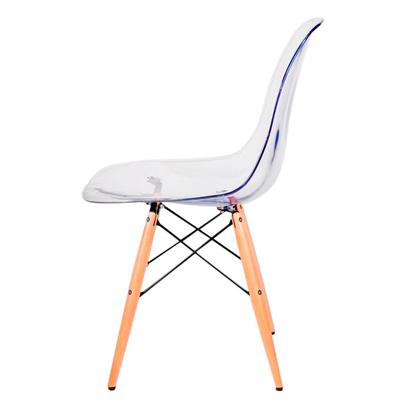 Imagem de Cadeira Transparente Eiffel Eames Base Madeira Incolor 130PC