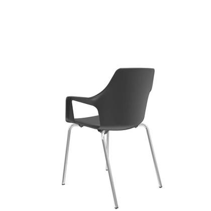 Imagem de Cadeira Vesper Assento Almofadado 4 Pés Estrutura Cromada com Braços Fixos