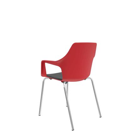 Imagem de Cadeira Vesper Assento Almofadado 4 Pés Estrutura Cromada com Braços Fixos