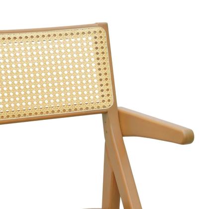 Imagem de Cadeira Ypê com Braços Madeira Maciça Telinha Assento Estofado Corano