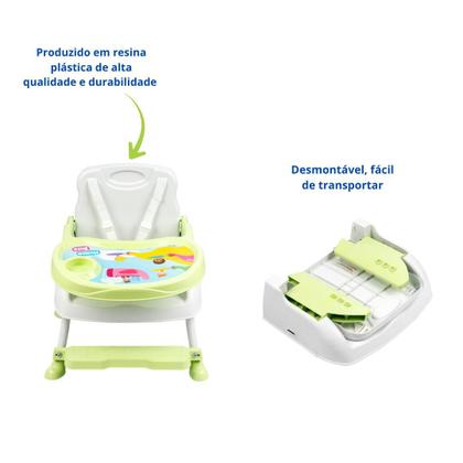 Imagem de Cadeirão Cadeira Alimentação 3em1 Bebê Mesa Alta Mundo Bita Verde Refeição Papinha Styll Baby
