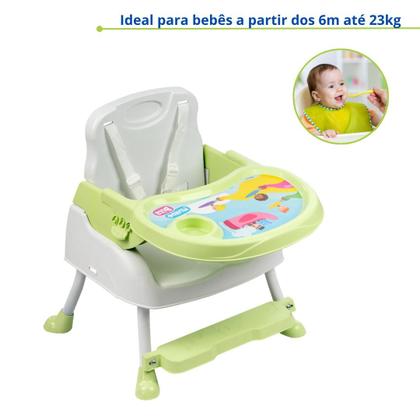 Imagem de Cadeirão Cadeira Alimentação 3em1 Bebê Mesa Alta Mundo Bita Verde Refeição Papinha Styll Baby