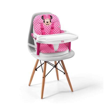 Imagem de Cadeirão Cadeira Cadeirinha Alimentação Papinha Bebê Alta Mesa Refeição Menina Minnie Disney
