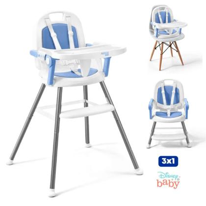 Imagem de Cadeirão Cadeira Cadeirinha Alimentação Papinha Bebê Alta Mesa Refeição Menino Azul