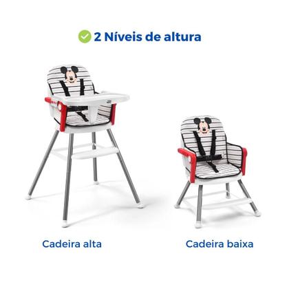 Imagem de Cadeirão Cadeira Cadeirinha Alimentação Papinha Bebê Alta Mesa Refeição Menino Mickey Disney