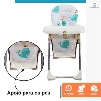 Imagem de Cadeirão De Alimentação Cadeira Alta Refeição Bebê Branco