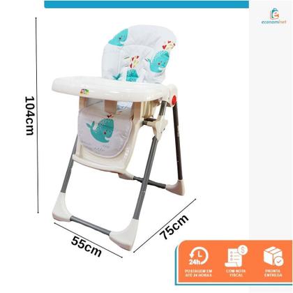 Imagem de Cadeirão De Alimentação Cadeira Alta Refeição Bebê Branco