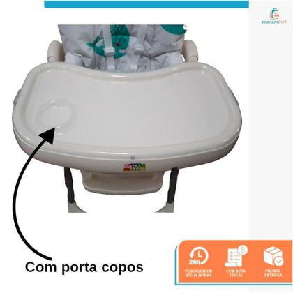 Imagem de Cadeirão De Alimentação Cadeira Alta Refeição Bebê Branco