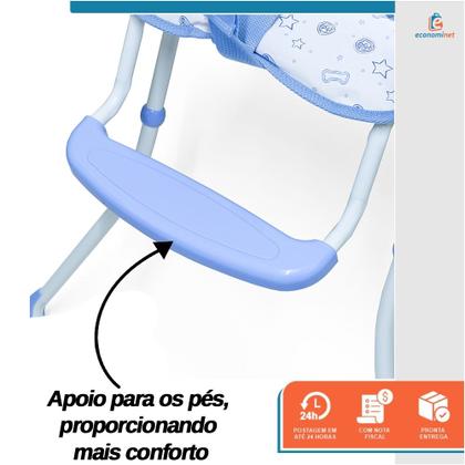 Imagem de Cadeirão de Alimentação Cadeira Refeição Alta Bebê Comer Patrulha Canina Chase até 15kg Compacto Seguro e Aprovado INMETRO