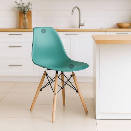 Imagem de Cadeiras Charles Eames Wood Design Eiffel Azul Atlântico