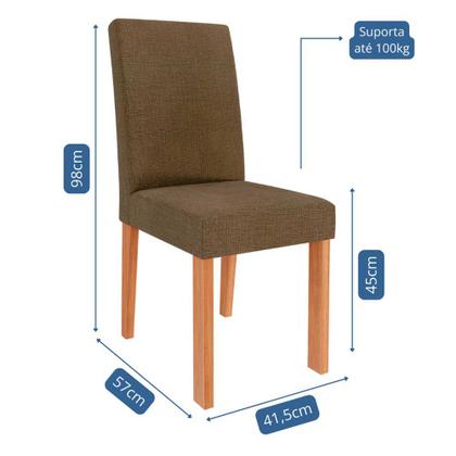 Imagem de Cadeiras de MDF Para Sala de Jantar 02 Pçs Maia  Cimol Nature/Mascavo
