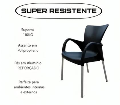 Imagem de Cadeiras Setúbal Preta Confortável Com Braço Poltrona