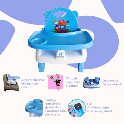Imagem de Cadeirinha Alimentação Refeição Bebe Portátil Dobrável Compacta Baixa Infantil