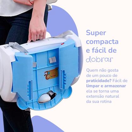 Imagem de Cadeirinha Alimentação Refeição Bebe Portátil Dobrável Compacta Baixa Infantil