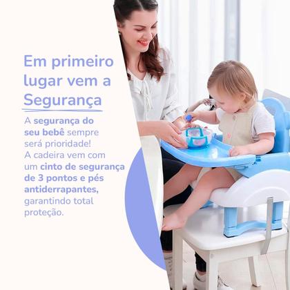 Imagem de Cadeirinha Alimentação Refeição Bebe Portátil Dobrável Compacta Baixa Infantil