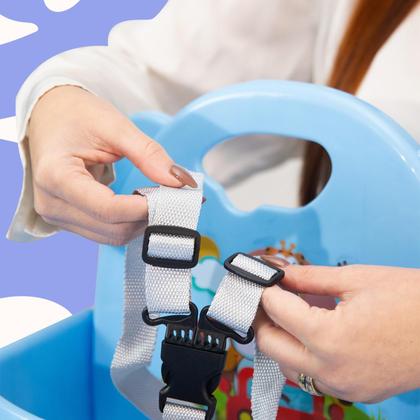 Imagem de Cadeirinha Alimentação Refeição Bebe Portátil Dobrável Compacta Baixa Infantil